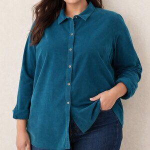 J. Jill Corduroy Button-Up Shirt | Size 2X